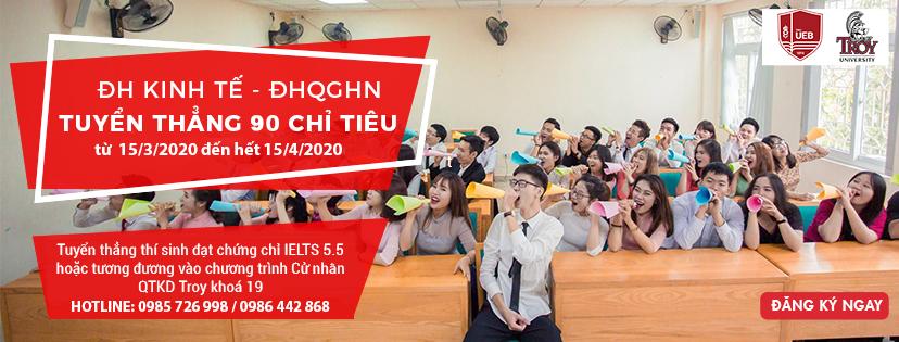 Trường ĐH Kinh tế - ĐHQGHN tuyển thẳng 90 thí sinh đạt IELTS 5.5 vào Cử nhân Quản trị Kinh doanh Troy